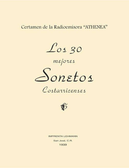 Los 30 mejores sonetos costarricenses