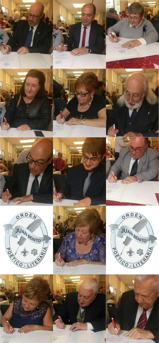 Firma de la creación de la Orden Poético-Literaria Juan Benito