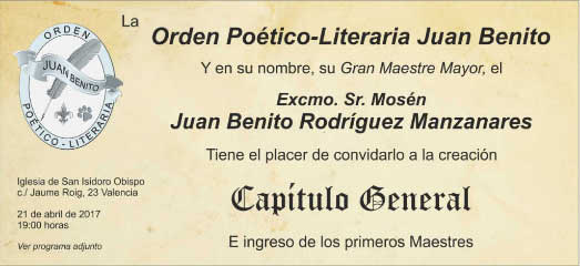 Invitación para el día 21 de abril de 2017