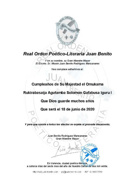 Cumpleaños 2020 del omukama Iguru I