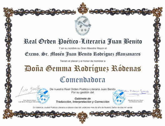 Gemma Rodríguez Ródenas - Comendadora