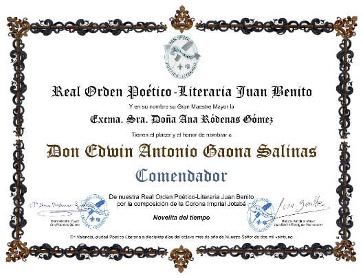 Comendador Edwin Antonio Gaona Salinas