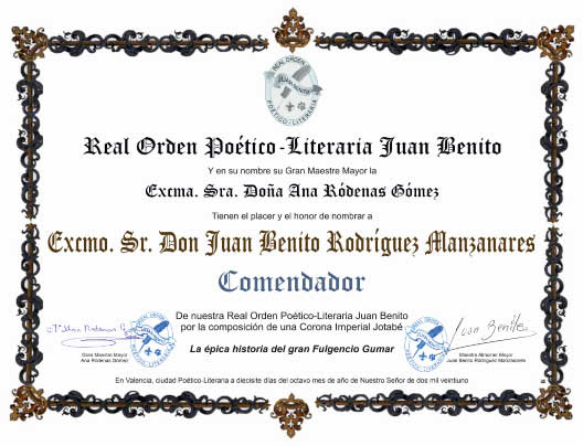 Comendador Juan Benito Rodríguez manzanares