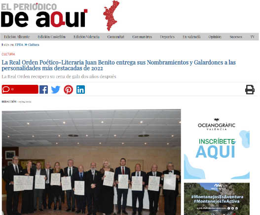 Galardonos en la Cena de Gala de 2022