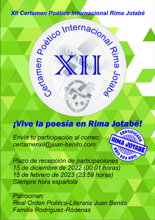 XII Certamen Poético Internacional Rima Jotabé